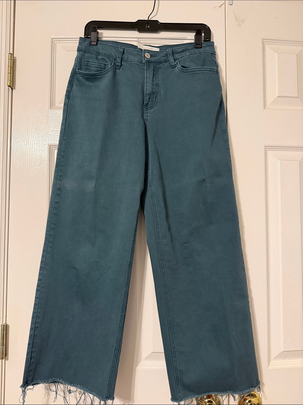 Women’s Vervet High-Rise Wide-Leg Flare Jeans in teal green